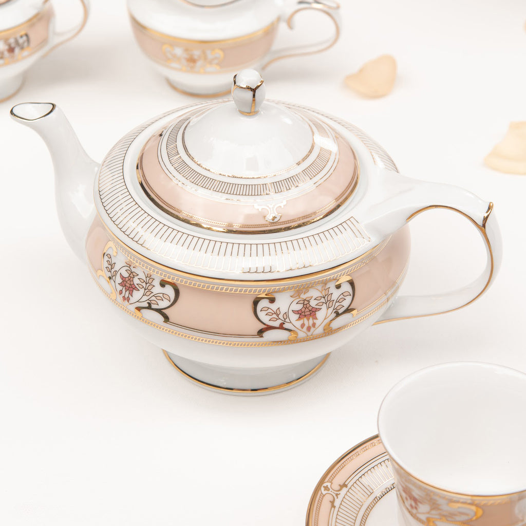 Blush of Fuchsia 15-Piece Tea Set - Handcrafted Luxury | Nishita Design