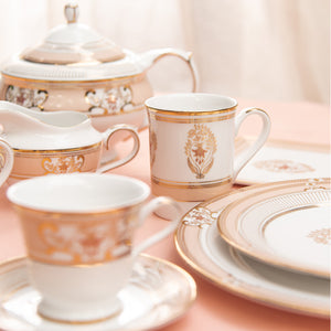 Blush of Fuchsia - Set of 2 coffee mugs and 1 tray set
