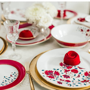 Luxurious Mughal Garden Dinner Set Handcrafted Elegance by