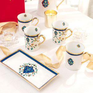 Shores of Persia - Set of 4 Coffee Mugs and a Tray